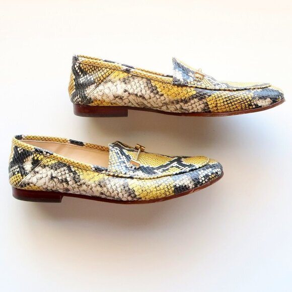 Sam Edelman Lior Yellow Snakeskin Leather Horse-bit Loafers, Slip On Shoes Sz. 8 - Picture 13 of 16